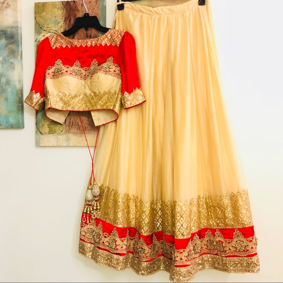 indian bridal wedding lehenga -worn once! - Picture 4 of 7